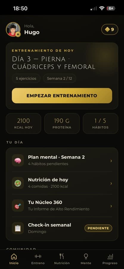 App de Proyecto Núcleo: Su día en una pantalla