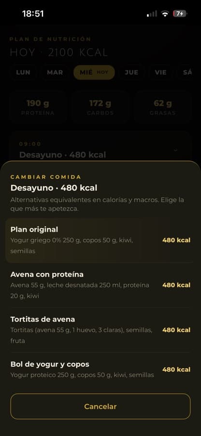 App de Proyecto Núcleo: Nutrición flexible