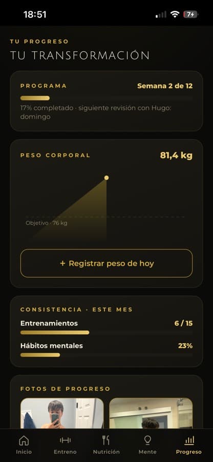 App de Proyecto Núcleo: Progreso